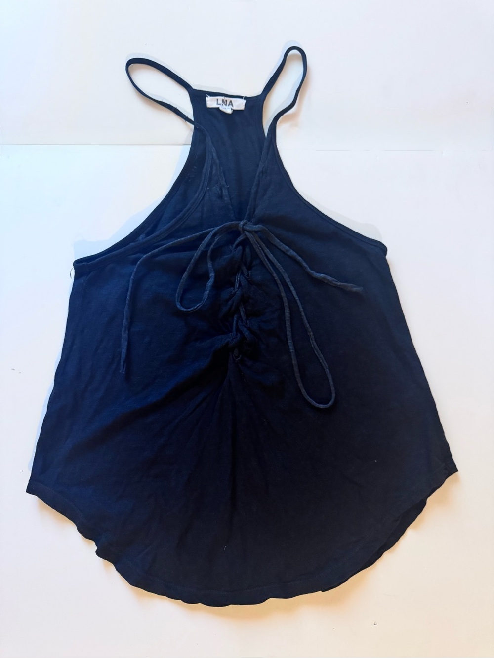 LNA Black Lace-Up Racerback Tank Made in USA  in Sz XS GUC